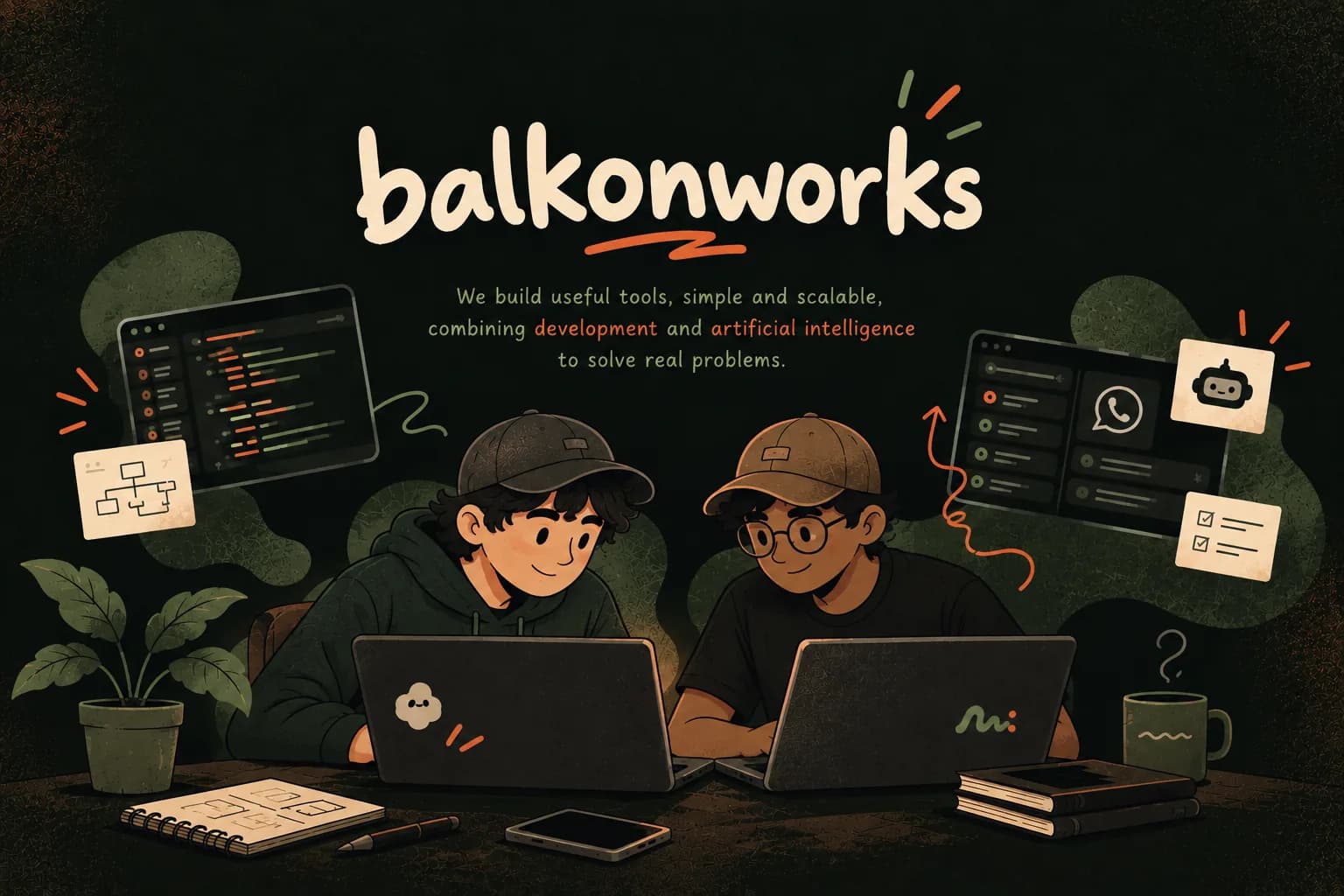 Balkonworks: we build useful tools, simple and scalable, combining development and artificial intelligence to solve real problems.