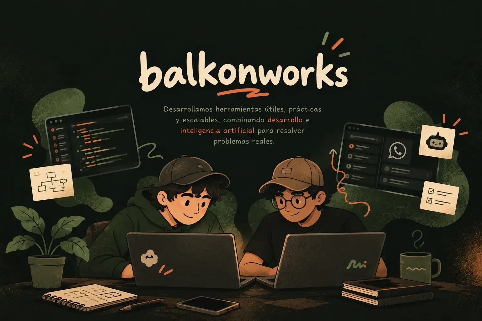 Balkonworks: desarrollamos herramientas útiles, prácticas y escalables, combinando desarrollo e inteligencia artificial para resolver problemas reales.